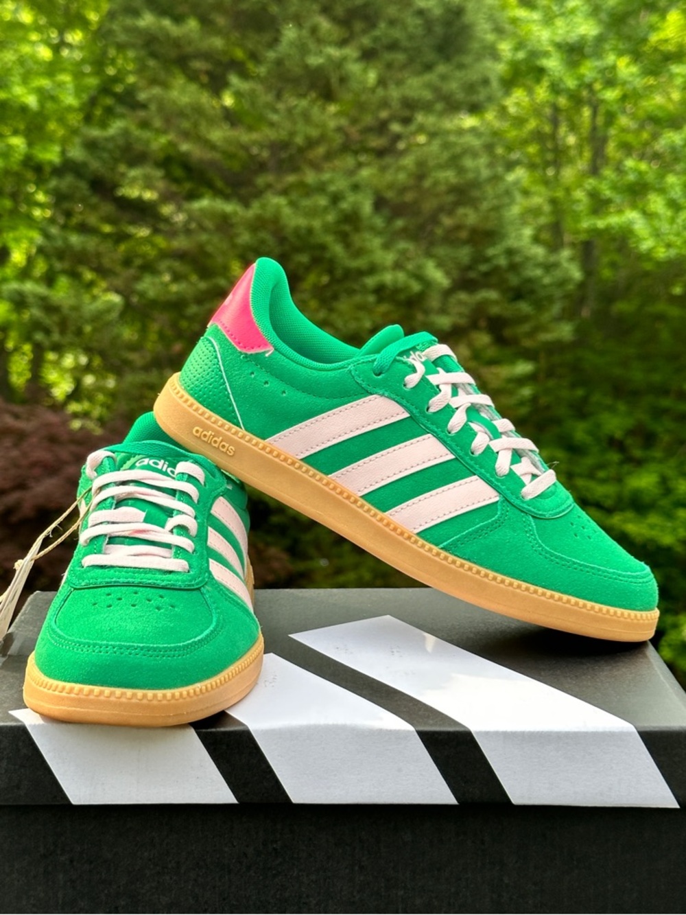 Adidas Breaknet Sleek Green Pink Low Casual Sneaker Youth GS 4Y | Womens 5.5 NEW